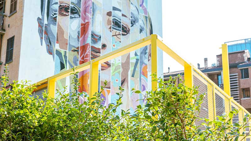 Building + trees